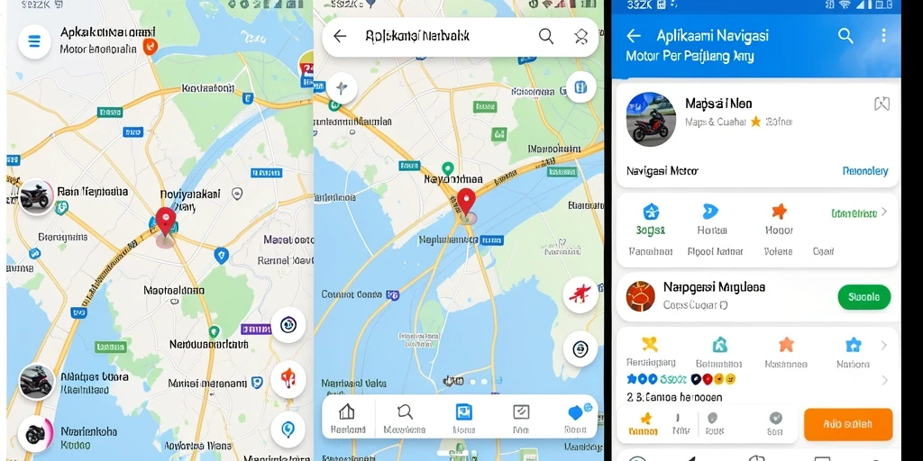 Tampilan antarmuka aplikasi Navigasi Motor yang user-friendly.