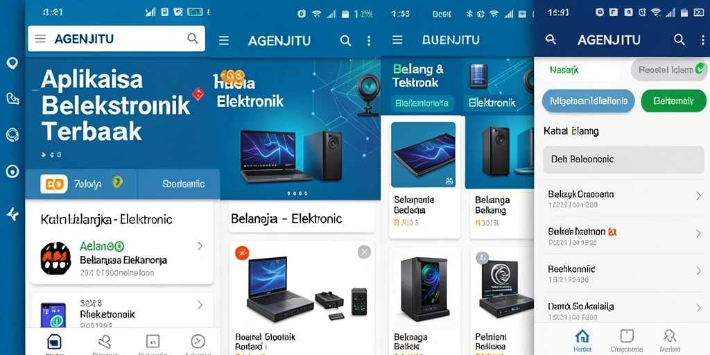 Tampilan antarmuka aplikasi AGENJITU untuk belanja elektronik.