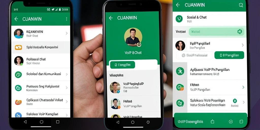 Tampilan antarmuka CUANWIN untuk panggilan VoIP yang intuitif dan modern.