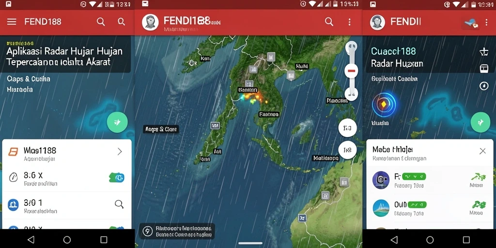 Tampilan antarmuka utama FENDI188 menampilkan fitur Radar Hujan dan peta cuaca.