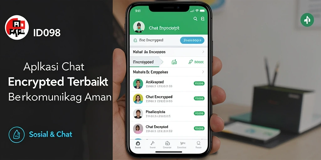 Tampilan antarmuka pengguna ID098 yang modern dan intuitif dalam Chat Encrypted.