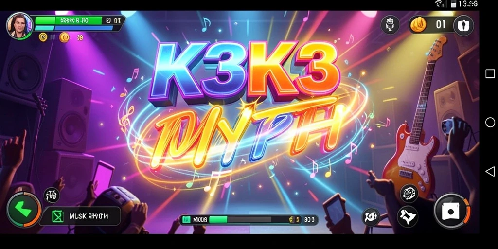 Screenshot menarik dari antarmuka K3K3 saat bermain Musik Rhythm.
