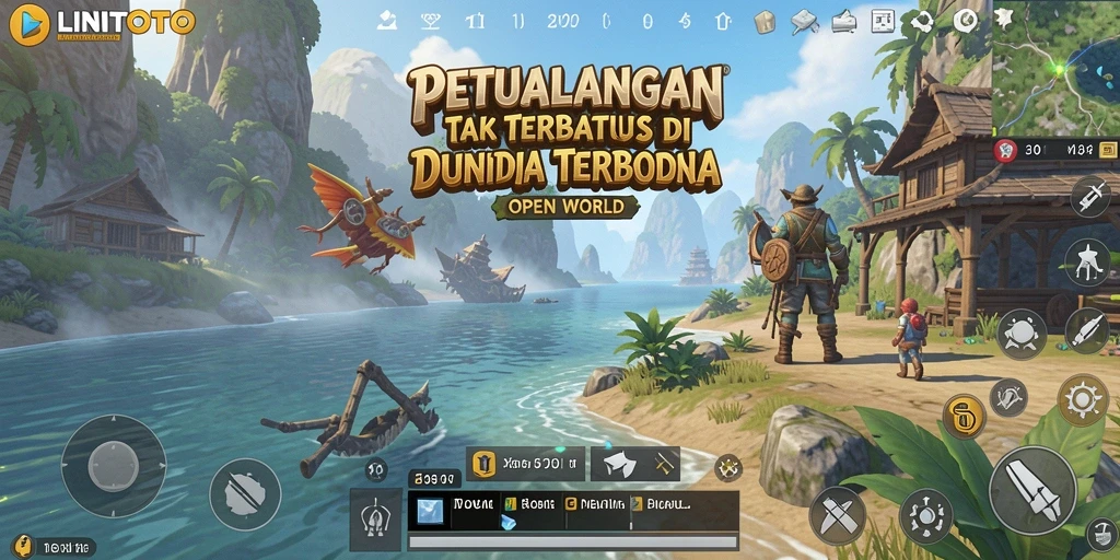 Tampilan antarmuka game LINITOTO yang menarik di dunia terbuka.