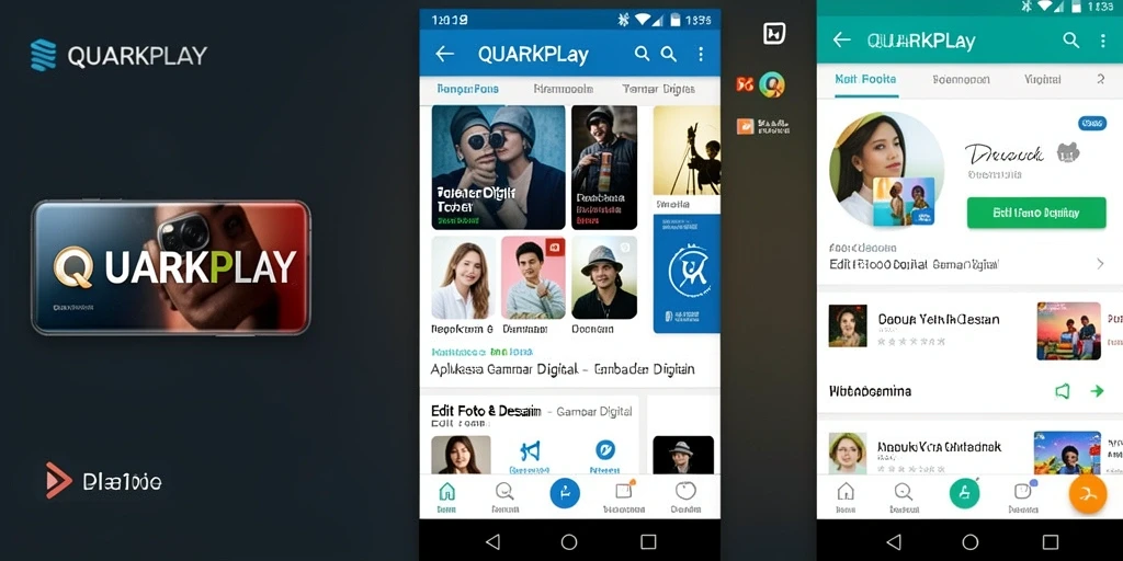 Tampilan antarmuka QUARKPLAY yang menarik dan fungsional dalam Gambar Digital.