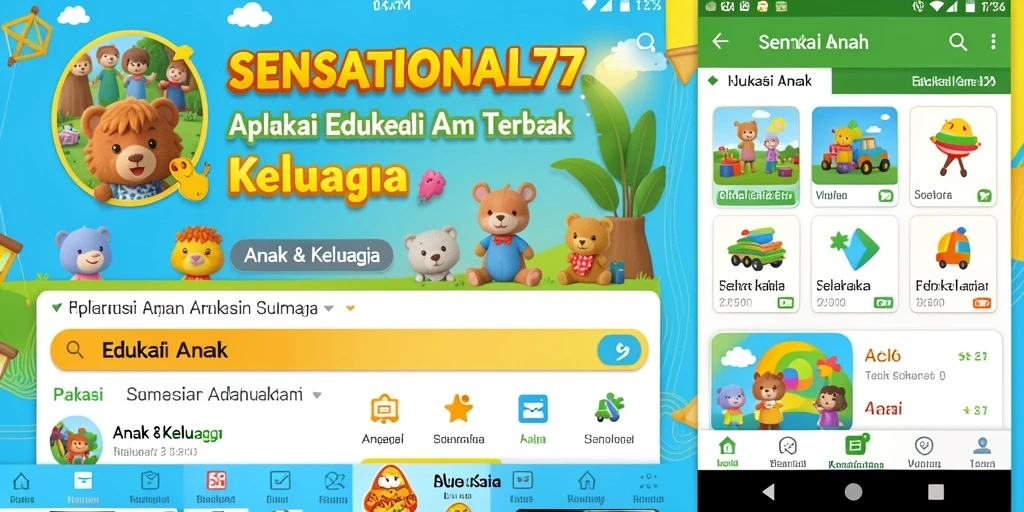 Antarmuka menarik SENSATIONAL77 untuk anak-anak belajar.