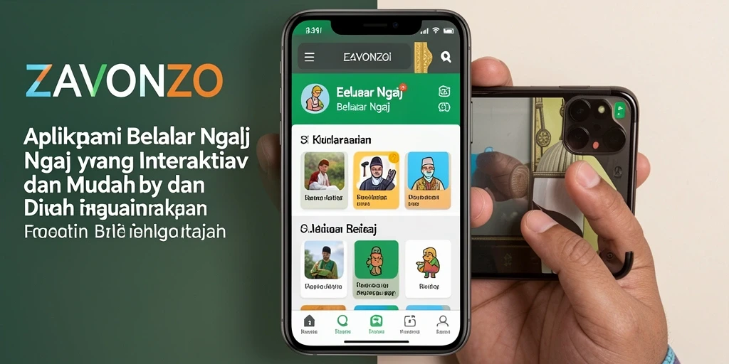 Antarmuka ZAVONZO yang menarik untuk belajar ngaji.